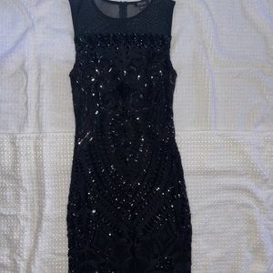 SMALL Black MIDI Dress with sequins